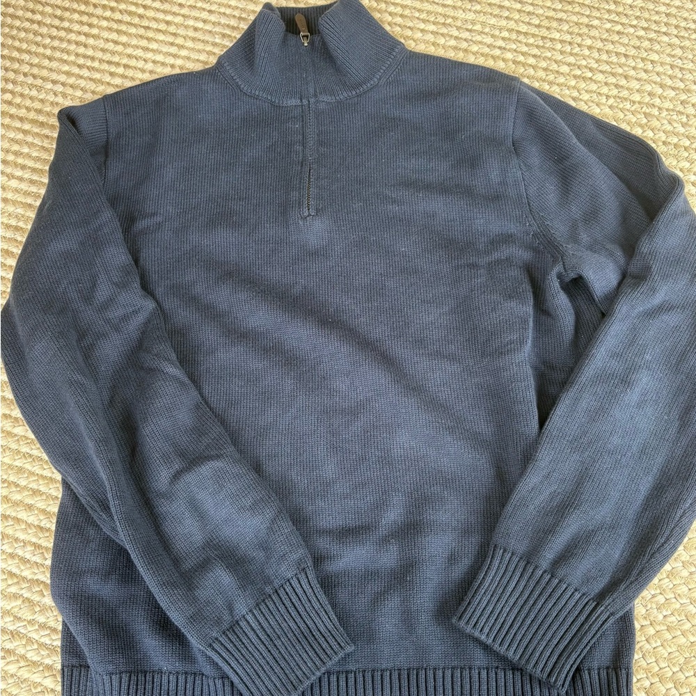 J. Crew Men's Navy Zip-Up Sweater